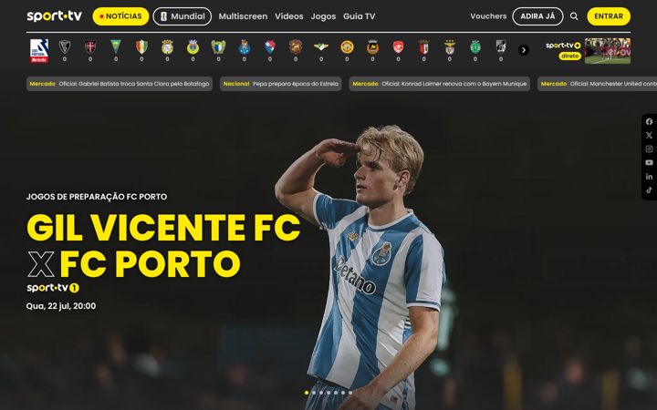 Screenshot of sporttv.pt