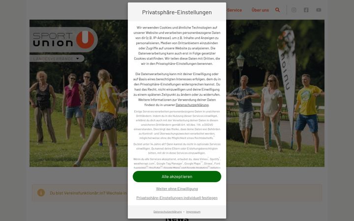 Screenshot von sportunion.at