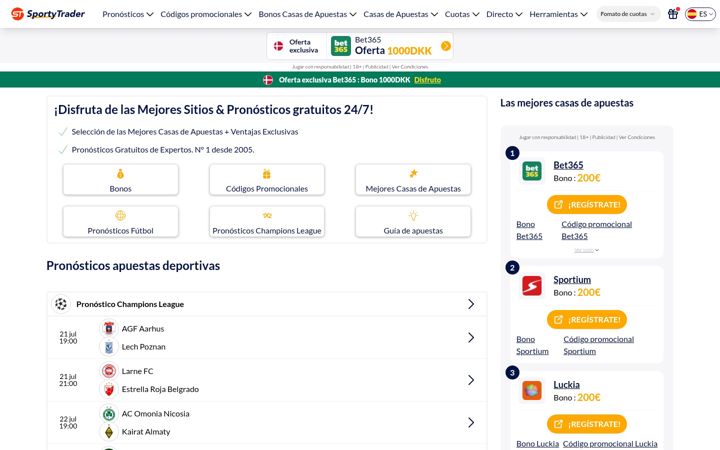 Snímek obrazovky sportytrader.es