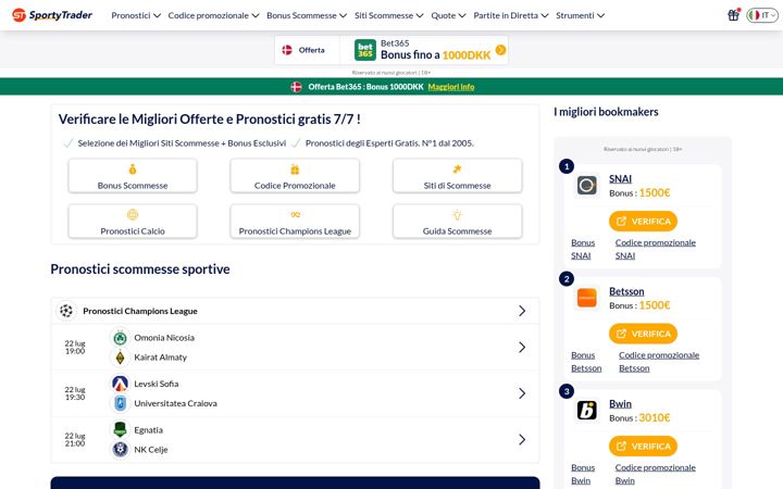 Ekrano kopija sportytrader.it