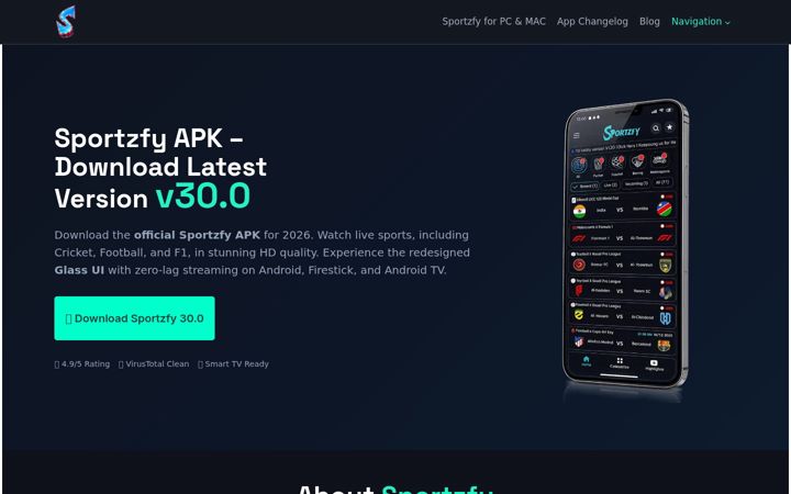 Screenshot of sportzfys.io