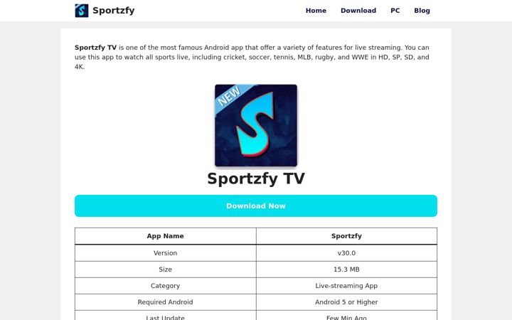 Screenshot of sportzfytvapk.com.co