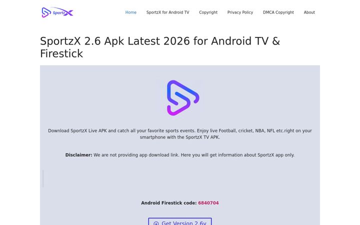 Screenshot of sportzxapk.io