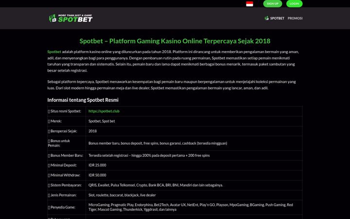 Screenshot of spotbet.click