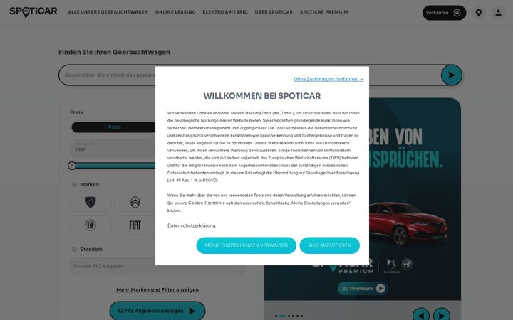 Screenshot of spoticar.de
