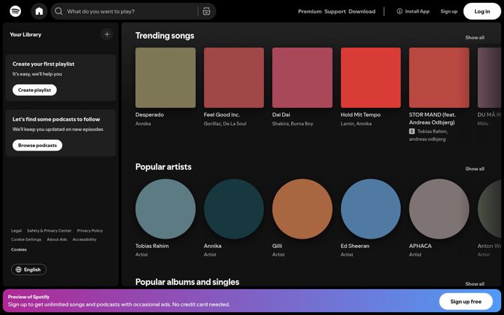 Zrzut ekranu spotify.com