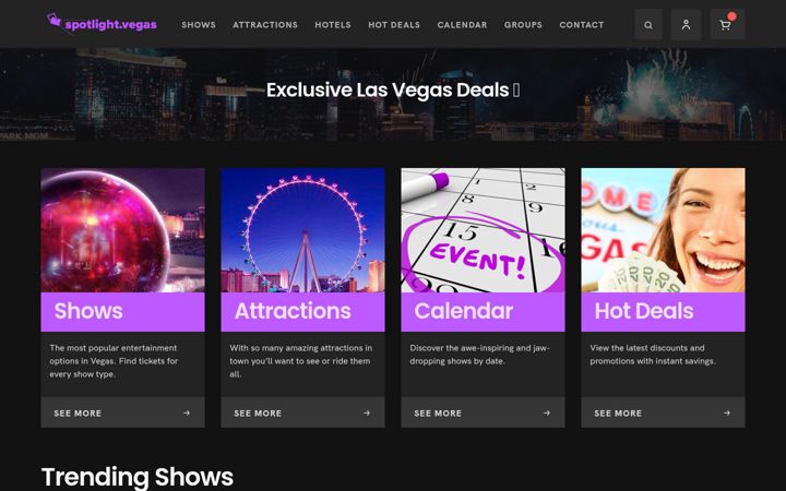 Screenshot of spotlight.vegas