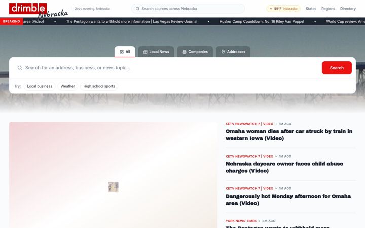 Screenshot of spotonnebraska.com