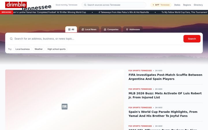 Screenshot of spotontennessee.com