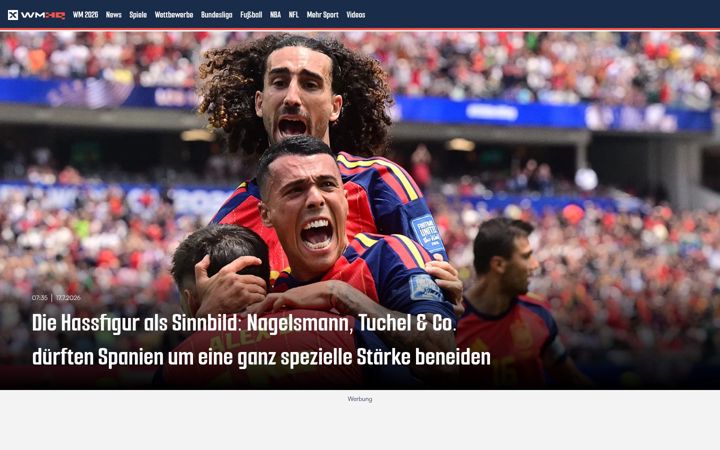 Skjámynd af spox.com