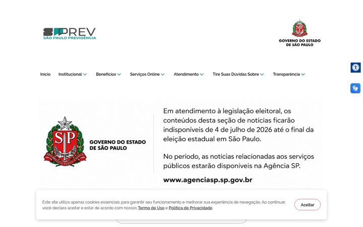 Screenshot of spprev.sp.gov.br