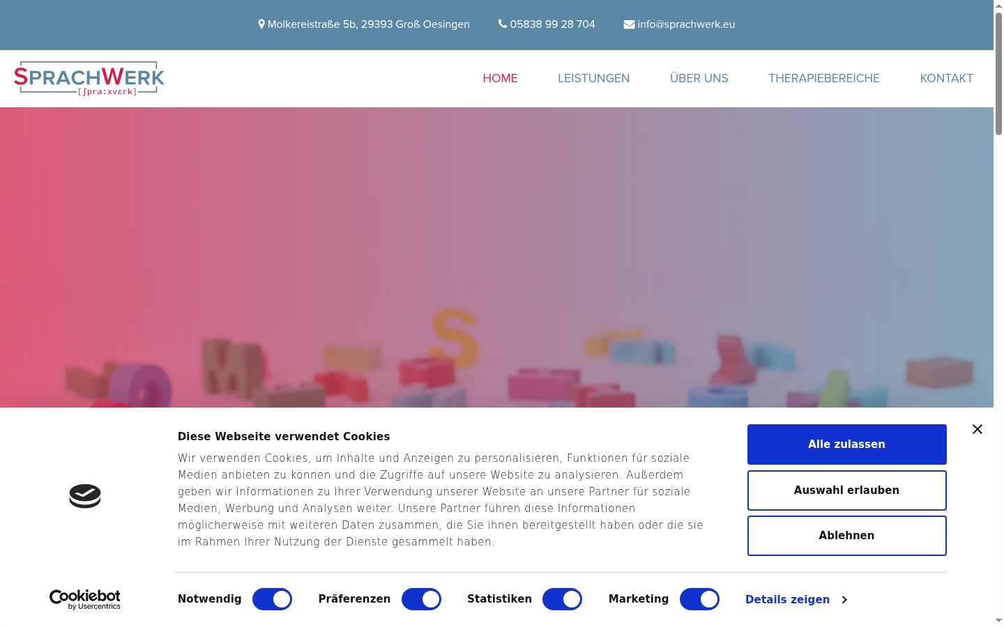 Captura de ecrã do banner de consentimento apresentado antes de qualquer interação