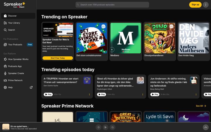 Capture d'écran de spreaker.com