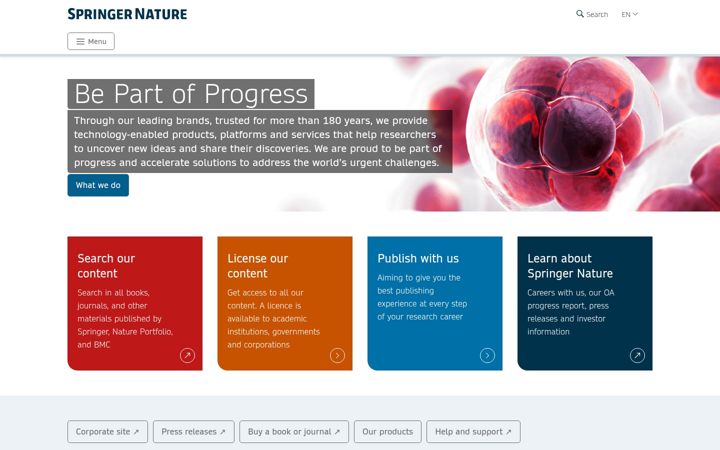 Skjermbilde av springernature.com