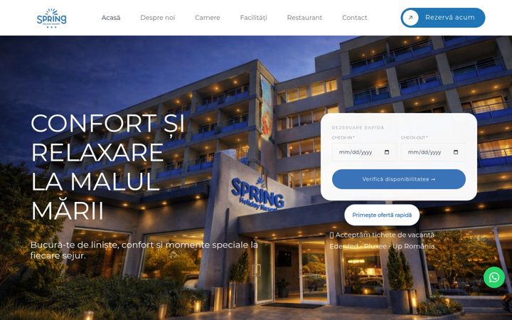 Kuvakaappaus sivustosta springholiday.ro