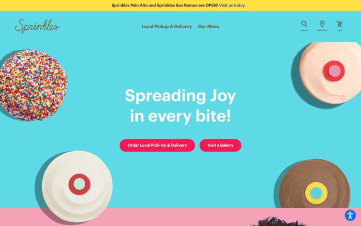 Screenshot of sprinkles.com