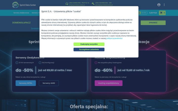 Screenshot of sprintdatacenter.pl