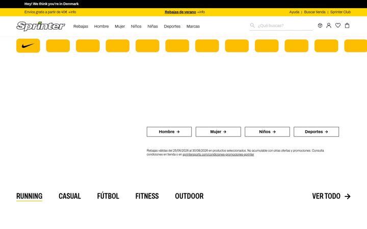 Skjermbilde av sprintersports.com