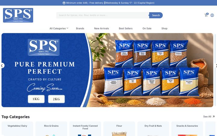 Screenshot του spsfoods.dk