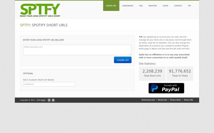 Screenshot of sptfy.com