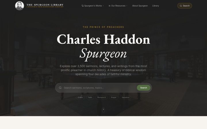 Screenshot of spurgeon.org