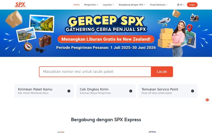 Screenshot of spx.co.id
