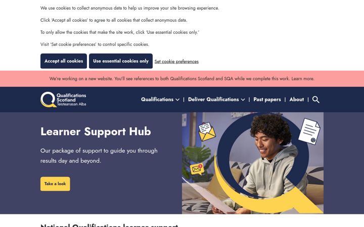 Screenshot of sqa.org.uk