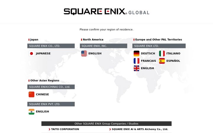 Skjámynd af sqex.to