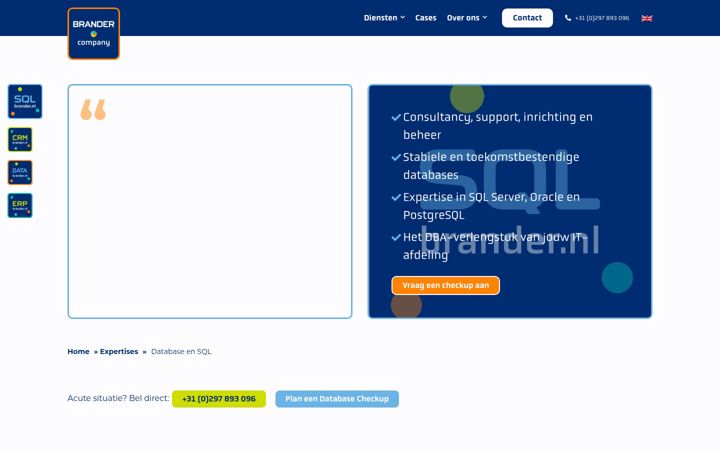 Screenshot of sqlbrander.nl