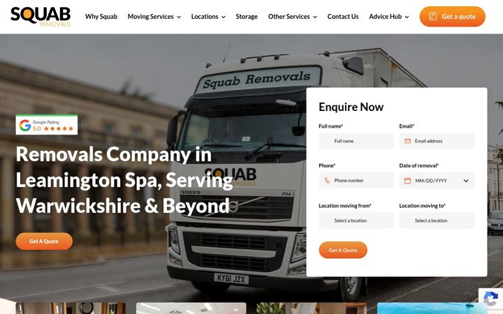Screenshot of squabremovals.co.uk
