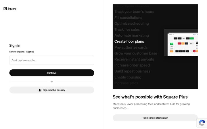 Screenshot of square.online