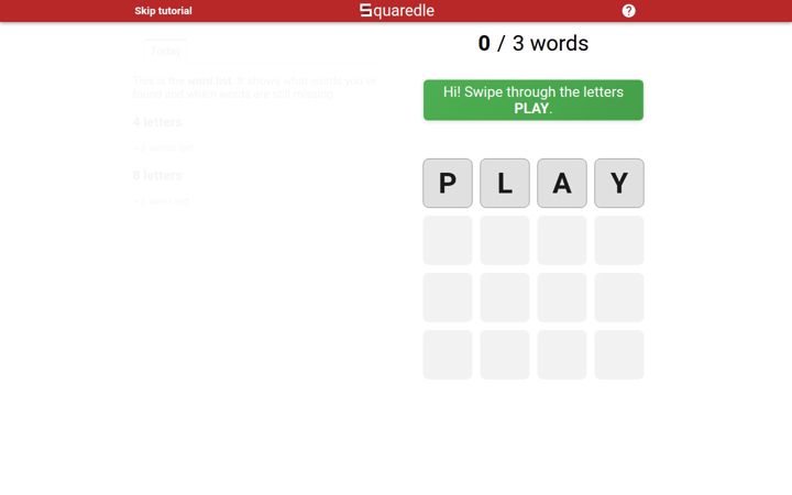 Екранна снимка на squaredle.app