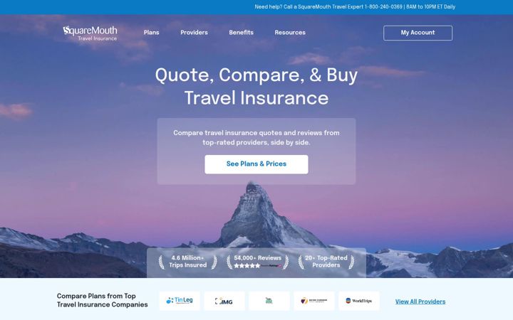 Screenshot of squaremouth.com