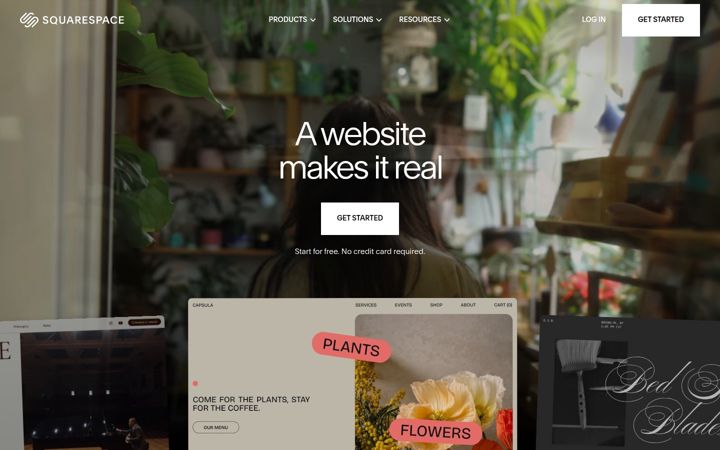 Zrzut ekranu squarespace.com