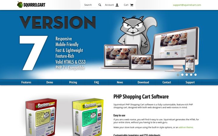 Screenshot of squirrelcart.com