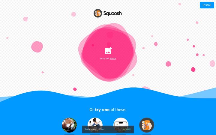 Snímek obrazovky squoosh.app