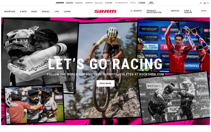 Skärmbild av sram.com