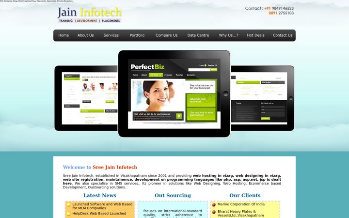Screenshot of sreejaininfotech.net