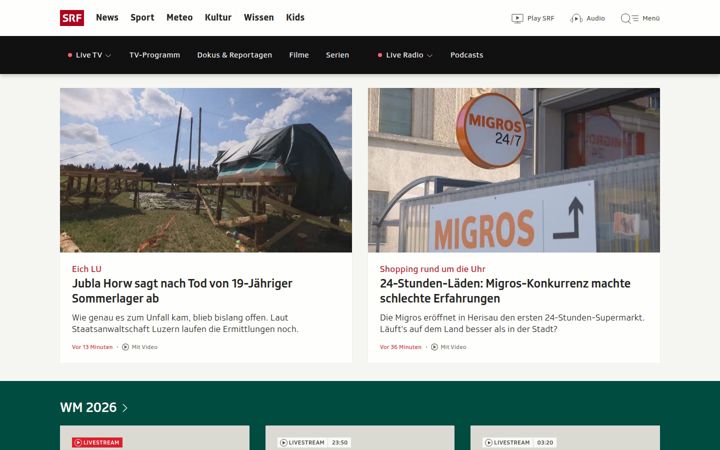 Képernyőkép: srf.ch