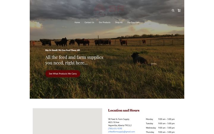 Captura de pantalla de srfeedfarmsupply.square.site