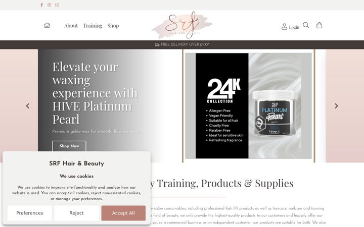 Ekraanipilt saidist srfhairandbeauty.com