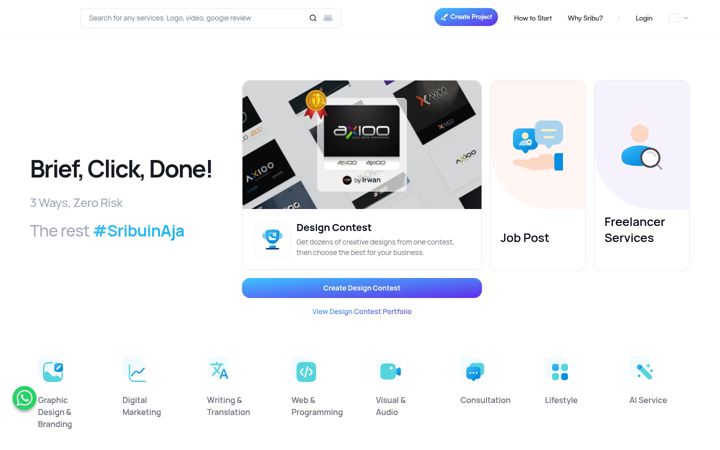 Screenshot of sribu.com