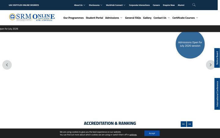 Screenshot of srmonline.in