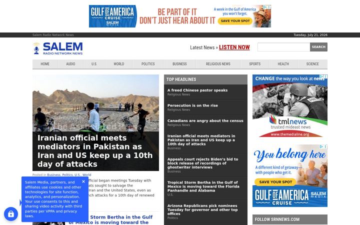 Screenshot of srnnews.com