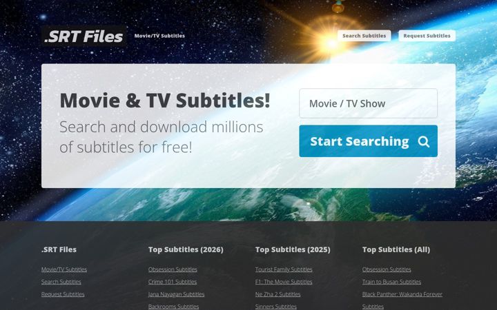 Screenshot of srtfiles.com