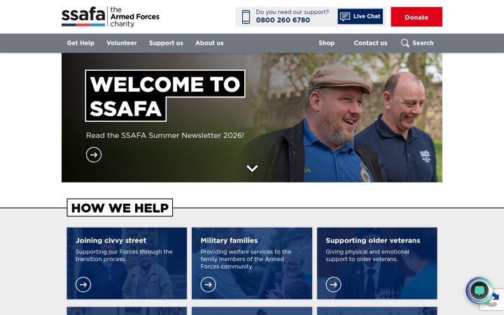 Screenshot of ssafa.org.uk