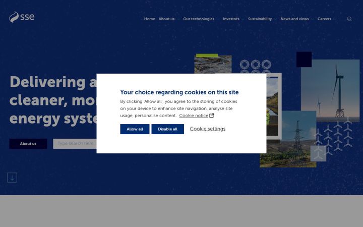 Screenshot of sse.com