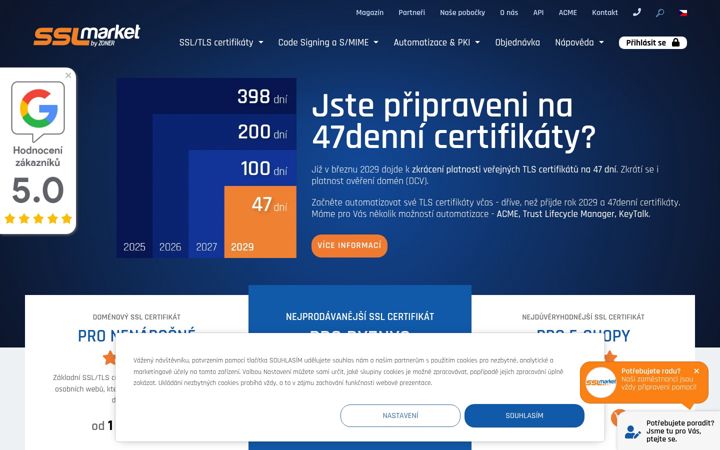 Screenshot of sslmarket.cz