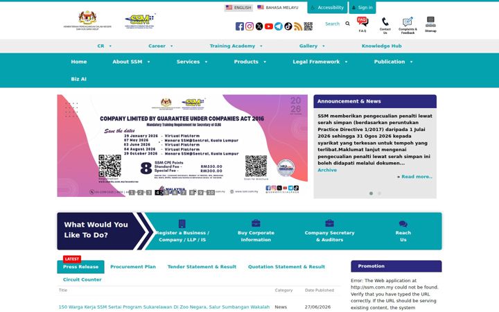 Screenshot of ssm.com.my