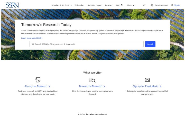 Kuvakaappaus sivustosta ssrn.com